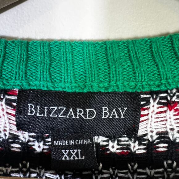 Blizzard Bay Ugly Christmas Sweater Mens XXL Red 100% Cotton Panda Fair Isle - Picture 6 of 6